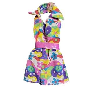 Vtg 1993 Dress N’ Fun Barbie Romper Outfit Floral Jumper 10776